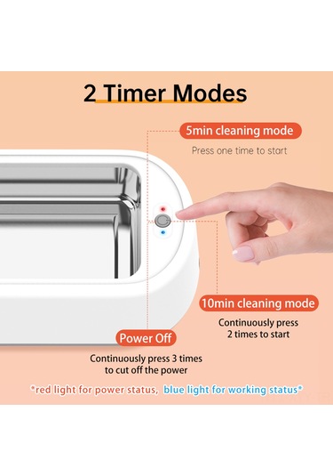 Yaleker Gs350 Ultrasonik Gözlük Temizleyici 48khz Titreşim 640ml 304 Çelik 2 Zaman Ayarı 5/10dk Tek Tuşlu Kontrol Gri Euro Standartı