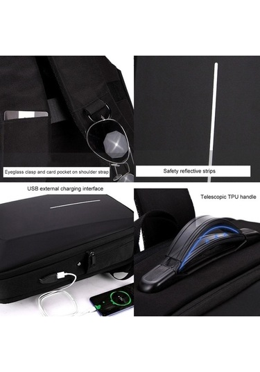 Fastbuy Erkekler İçin Sert Kabuk Bilgisayar Çantası, Hırsızlığa Karşı Alaşımlı Çerçeve Çok Renkli