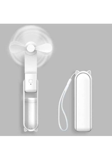 Ebitda Mini El Tipi Vantilatör Ve Power Bank, Katlanır Cep Fan, Usb Şarjlı, El Feneri İçerikli, Taşınabilir Soğutucu