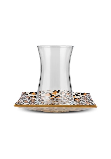 Karaca  Leopar Kare 12 Parça Çay Seti