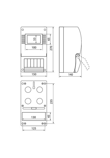Tdmelectric Sayaç Ve Otomatikler İçin Kapaklı Kutu 270x150x140mm 101342673