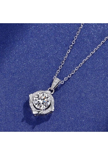 Pembe Bague Ringen 1 Ct Mozanit Kolye Kolye Kadınlar Için En Kaliteli 100% 925 Ayar Gümüş Düğün Parti Gelin Güzel Takı