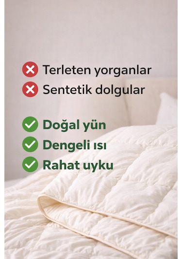 Conzaliza %100 Doğal Yün Yorgan Bej