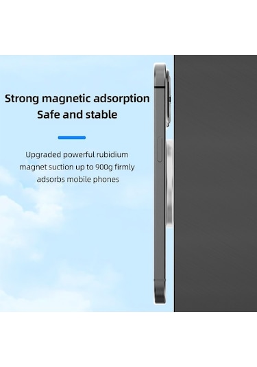 Sandwich Siyah Alüminyum+silikon Magsafe Tutucu - iPhone Uyumlu 15/14/13/12 Serisi İçin Güçlü Manyetik Tutma Ve Kırık Koruma