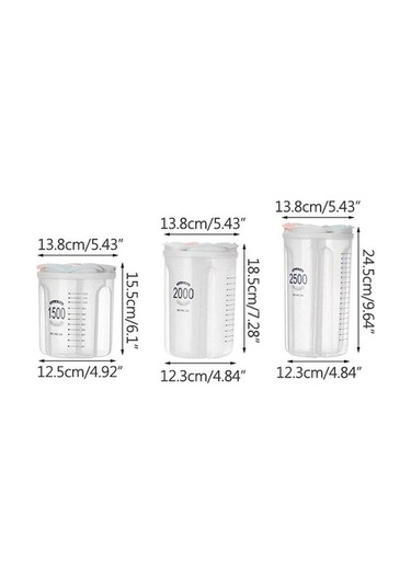 Novahub Mutfak Organizatörü 2000ml Plastik Mühürlü Tahıl Kutusu, Modern Tasarım, Kuru Gıda Depolama Bardak, Çin Made Şeffaf