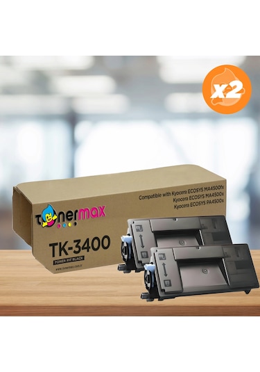 Kyocera Tk-3400 Uyumlu Toner 2'li Avantaj Paket / Ecosys Ma4500fx / Ecosys Ma4500x / Pa4500x