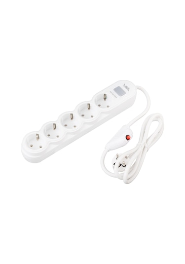 5li 1.5 Metre Kablolu Anahtarlı Beyaz Akım Korumalı Priz Go50604 Diğer