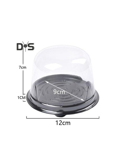 Novahub 50 Adet Şeffaf Mooncake Kutusu Yuvarlak Derin Cupcake Kabı, Mutfak Aksesuarları, Pet Malzeme, Siyah, 12cm X 8cm, Multifonksiyonel, Restoran, Kafe İçin Siyah