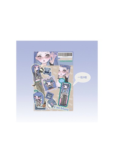 Kore Çıkartma Paketi Küçük Kart Ins Kız Çıkartma Karakter Goo Kart Malzemesi Mor