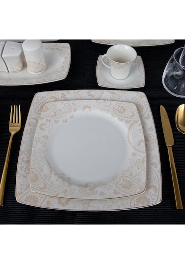Güral Carolıne 85 Parça Kare Bone Yemek Takımı - 5907
