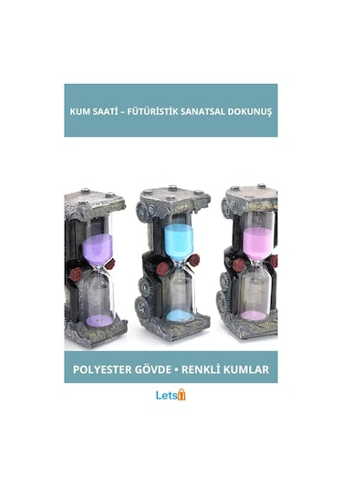 Polyester Tasarım Renkli Kum Saati Dayanıklı Dekoratif Süs 1 Adet