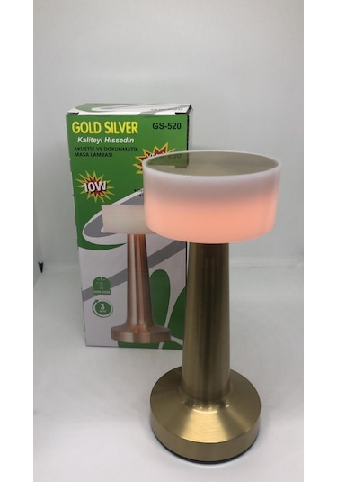 Lebron Dokunmatik Led Masa Lambası - 3 Renk Modlu Gold - Altın