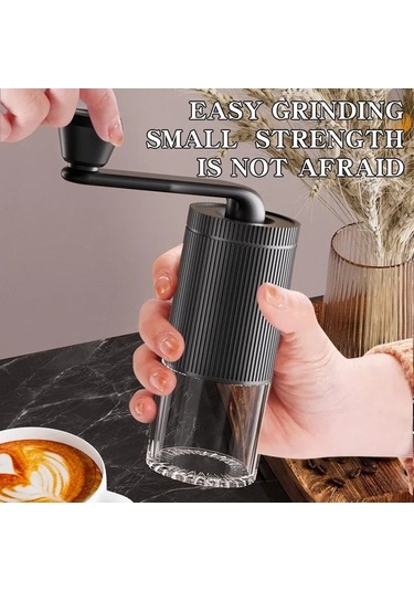 Trendooze Çok Fonksiyonlu El Krank Kahve İnce Öğütücü, Mini Beyaz-siyah Beyaz - Siyah