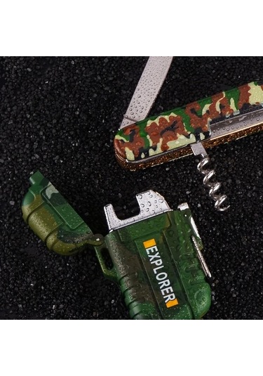 Techbloom Dual Arc Usb Sarjli Cakmak Blue Portatif Ruzgara Dayanikli Kamp Ve Doga Yuruyusu Icin Ideal Altın