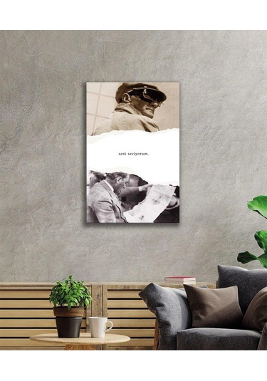 Atatürk Cam Tablo 4mm Dayanıklı Temperli Cam, Atatürk Glass Wall Art215