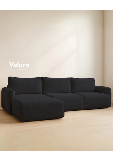 Enzo Modern Uzanmalı Köşe Takımı - Gece Mavisi Mavi