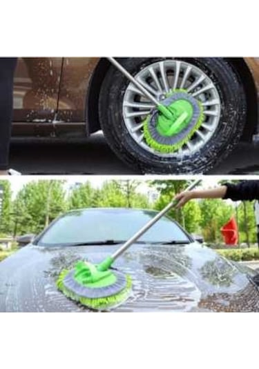 Temizcan Tedarik Araba Yıkama Temizleme Fırçası Mopu + Yedek Mop