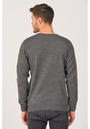 V0002 Dewberry Erkek V Yaka Kazak-füme Füme