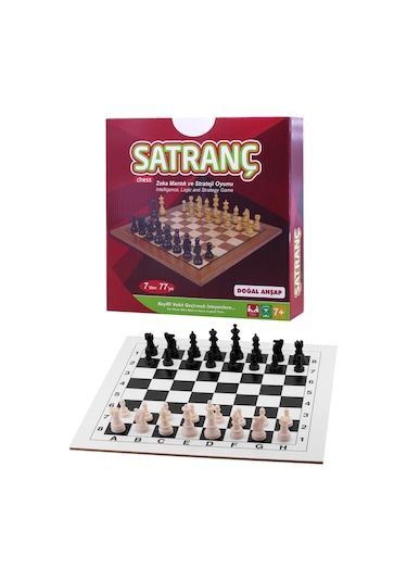 Satranç Takımı Seti Mdf Ahşap Tabla Plastik Taşlar Kutulu Başlangıç Seti Kutu Oyunu 29 Cm