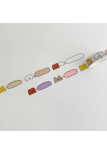 5m Washi Bant Ins Sevimli Kore Çizgi Film Kedi Pençe Ayı Maskeleme Bandı Coloful Dialog