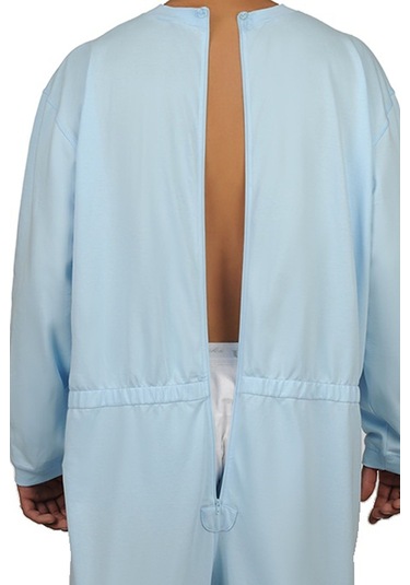 Caretex Sırt ve Bacak Fermuarlı Hasta Bakım Tulumu Mavi