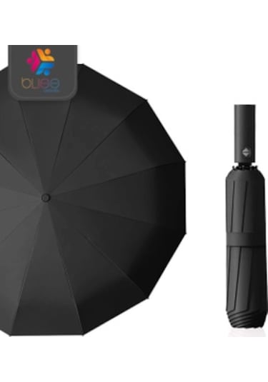 12 Telli Otomatik Şemsiye Siyah