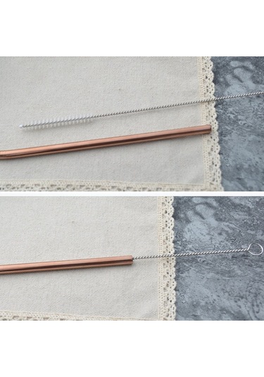 Küçük Boy Saman Temizleme Fırçası Paslanmaz Çelik Yıkama İçme Borusu Saman Fırçası - Simli