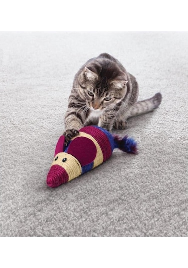 Kong Wrangler Kedi Otlu Fare Peluş Kedi Oyuncağı