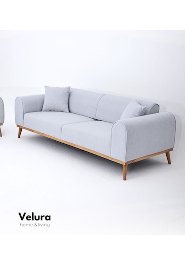 Valo Üçlü Kanepe & 3' Lü Koltuk - Açık Antrasit Gri - Antrasit