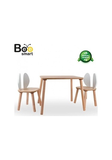 Bee Smart Ms-80 Safir Meşe Beyaz Naturel Set 1 Masa 2 Sandalye BEESMART.023 Diğer