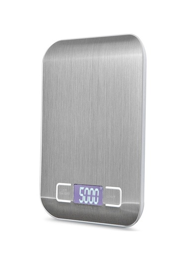 Pazly 5kg Usb Şarjlı Hassas Mutfak Terazisi, Lcd Ekranlı Gümüş, Mini Dijital Terazi Gümüş