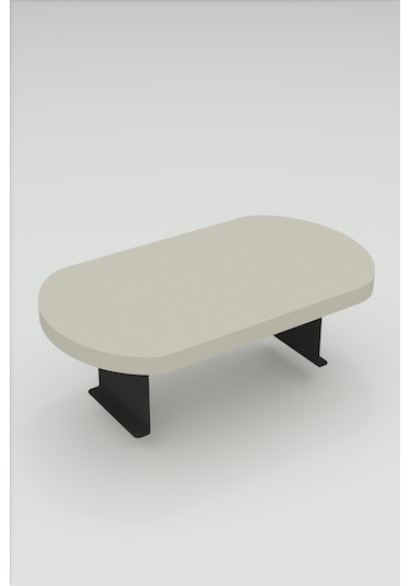 İkili Yan Sehpa Ayarlanabilir Tepsi Oval Dekoratif Beyaz