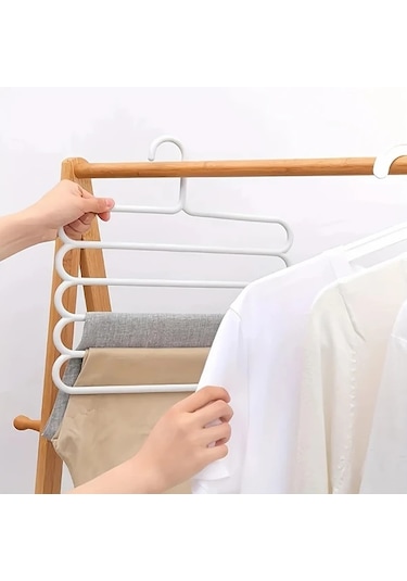 Fochsia 5 Katlı Açık Yeşil Pantolon Etek Ve Fular Askılı Çoklu Kancalı Düzenleme Rafı Açık Yeşil