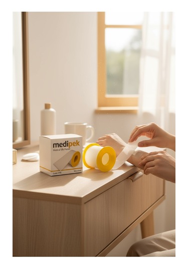 Medi İpek Medi-ıpek Tıbbi Ipek Flaster 5m X 5cm Sargı Bezi Hipoalerjenik, Cilt Dostu Medikal Flaster