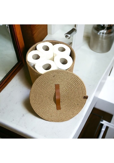 Hasır Sepet, Dekoratif Sepet, Çok Amaçlı Saklama Kutusu, Hasır Tuvalet Kağıdı Sepeti 001