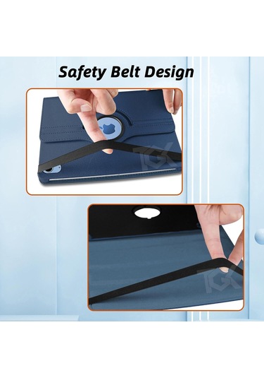 İpad Uyumlu A16 11.nesil A3354-a3355 360 Dönebilen Pu Deri Standlı Tablet Kılıfı Kapaklı Kılıf