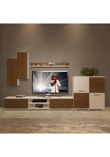 Decoraktiv Eko 6 Mdf Dvd Tv Ünitesi Tv Sehpası Beyaz - Ceviz