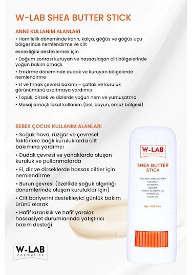 W-Lab Cosmetics Shea Butter Stıck 8 Gr
