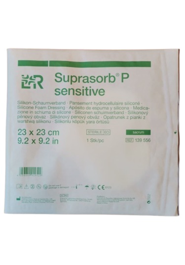 LR Suprasorb P Sensitive Sacrum Silikon Köpük Örtü 23 x 23 CM