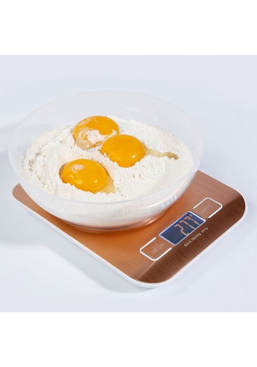Kosona Gümüş Pembe Paslanmaz Çelik Mutfak Dijital Terazi, 10kg/1g Hassasiyet, 5 Ağırlık Birimi G/kg/lb/oz/ml , Otomatik Kapatma, Lcd Ekran Pil Yok Diğer