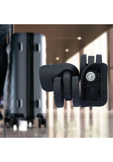 Suntek 2x Bagaj Tekerleği Esnek Sessiz Güçlü Taşıma Siyah