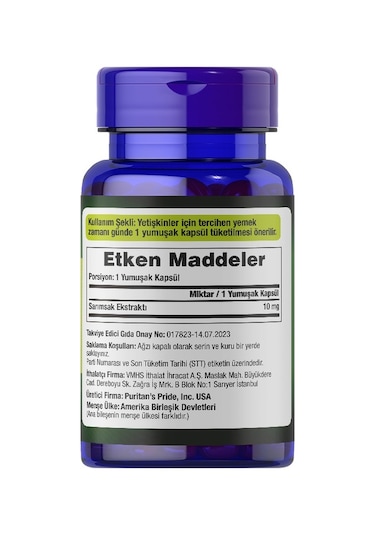 Puritan's Pride Odorless Garlic Extract 100 Kapsül