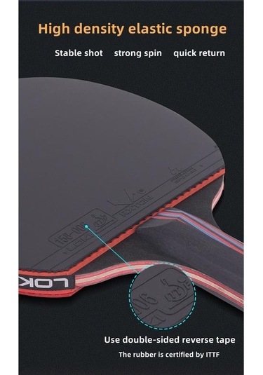 Lokı X2 1pcs Cs/short Handl Lokı X1/x2/x3 Ittf Ping Pong Sopası Profesyonel Raket Yüksek Esneklik Sünger Kauçuk Ping Pong Sopası Raket Çantası İle