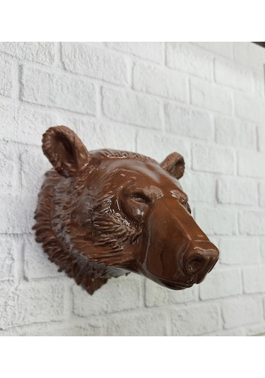 Dekoratif Ayı Duvar Heykeli Asılabilir Hediyelik 25x19 Cm