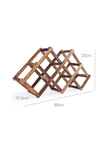 6 Şişe Raf Katlanabilir Şarap Standı Ahşap Şarap Tutucu