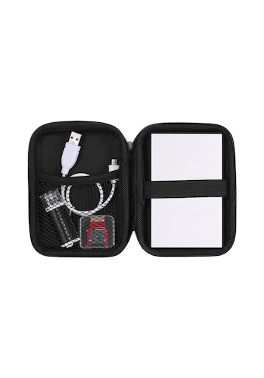 Reedark Siyah 14x10x4 Boyutlu Kulaklık, Veri Kablosu Ve Şarj Cihazı Saklama Kutusu - Fonksiyonel Organizer Kutusu