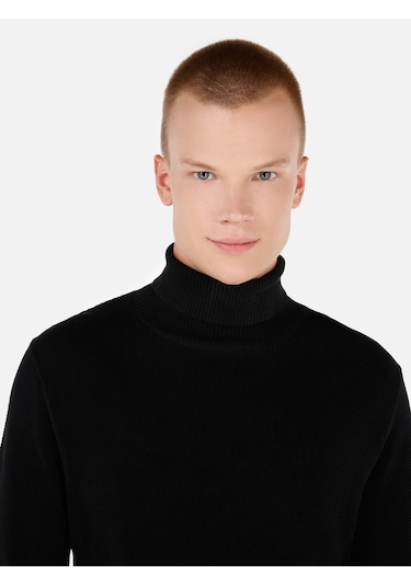 Colins Regular Fit Turtle Neck Siyah Erkek Kazak Cl1064879 Siyah