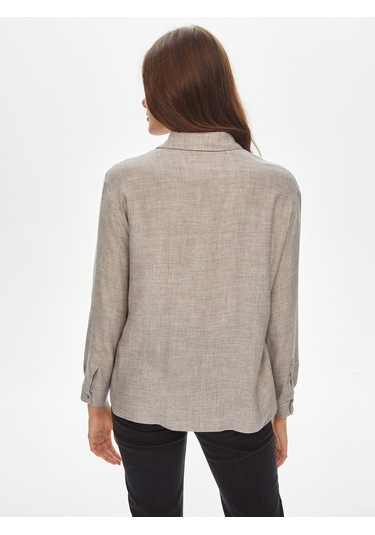 Aplike Ve Punch Nakış Detaylı Gömlek 69312 U6931212 Gri