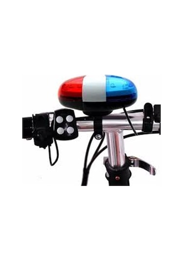 Jing Yi Bisiklet Polis Sirenli Elektronik Korna 6 Işık 4 Farklı Melodi Mavi - Kırmızı