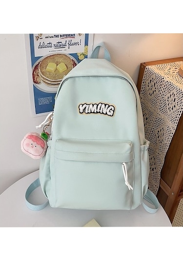 Ortaokul Öğrencileri Için Okul Çantaları, Çok Yönlü Ve Modaya Uygun, Saf Sırt Çantaları, Erkekler Için Modaya Uygun, Basit, Hafif Sırt Çantaları 2pou7d Açık Yeşil